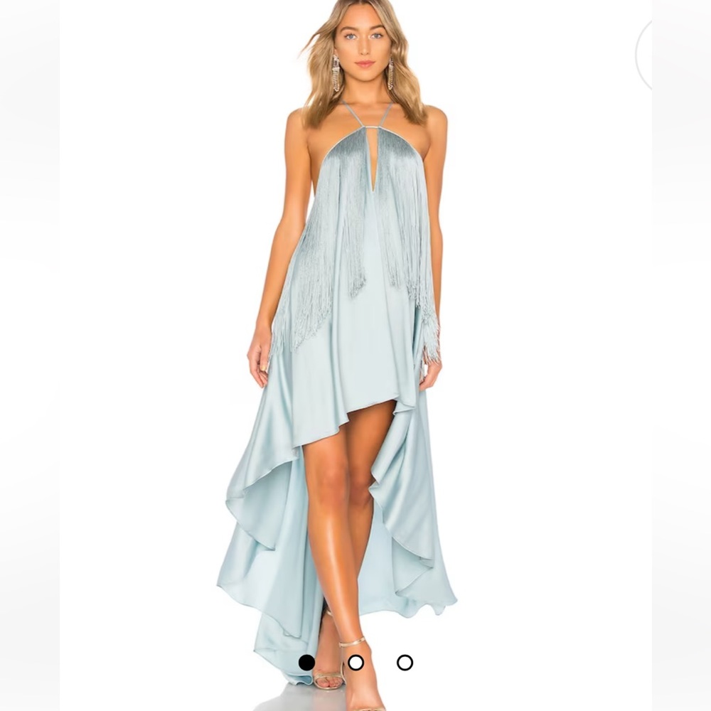 Michael Costello generosity dress in seafoam